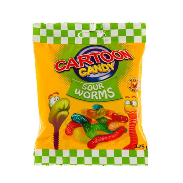Cartoon Candy - Sour Worms (125G)